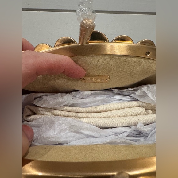 NEW Cult Gaia tan leather Una clutch - Picture 3 of 7